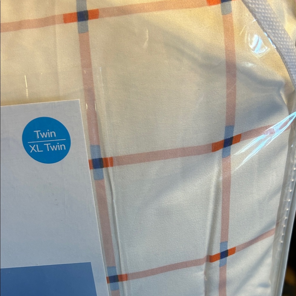 Room Essentials Plaid Microfiber Comforter Set - Cream and Orange - Picture 7 of 11